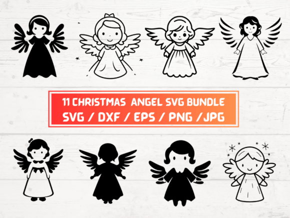 10 CHRISTMAS Angel SVG Bundle