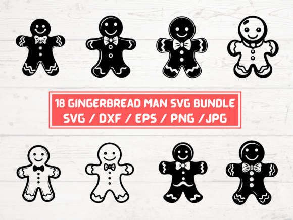 18 CHRISTMAS Gingerbread Man SVG Bundle