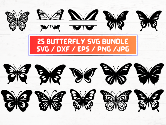 25 Butterfly SVG, DXF, EPS — Ready-to-Use Digital Files for Crafters, Designers, and Educators