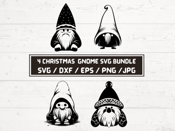 4 Christmas Gnome SVG Bundle: A Versatile Digital Asset for Seasonal Creativity and Commercial Flexibility