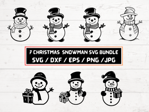 7 CHRISTMAS Snowman SVG Bundle