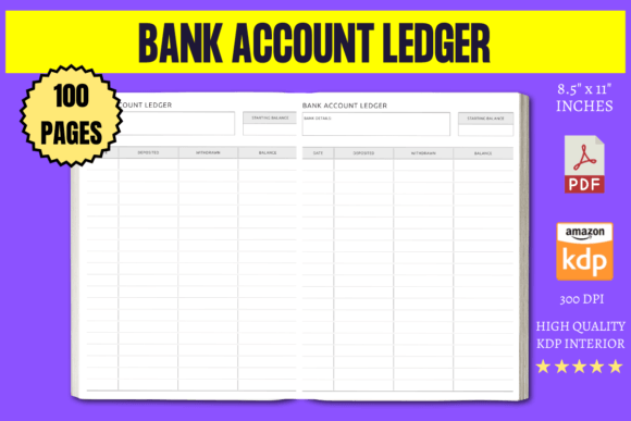 Bank Account Ledger: Simple, Professional, Ready to Publish