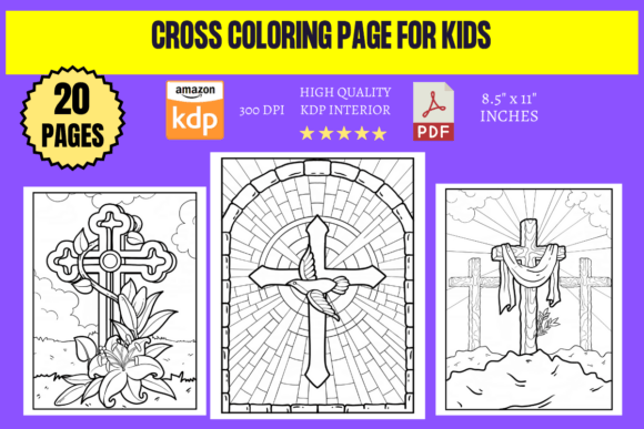 Cross Coloring Page for Kids
