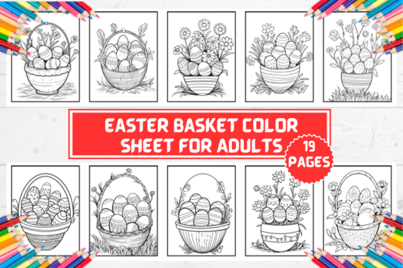 Easter Basket Color Sheet for Kids