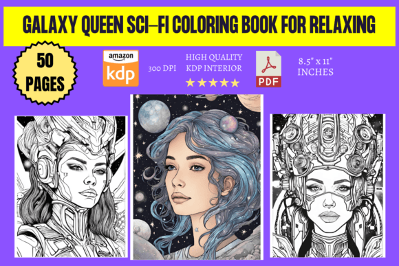 Galaxy Queen Sci-fi Coloring Pages