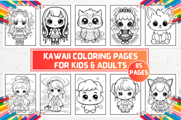 Kawaii Coloring Page for Kids