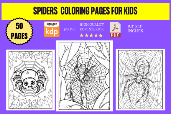 Spiders Coloring Page Fork Kids