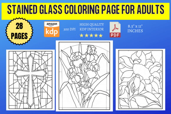 Stained Glass Coloring Page for Adults